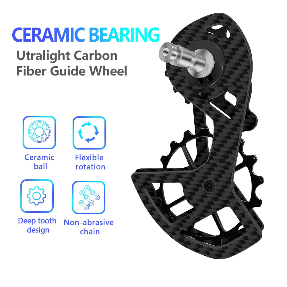 LTWOO UT Bicycle Ceramic Bearing Carbon Fiber Jockey Pulley Wheel Set Rear Derailleurs Guide For 105 5800 6800 Ultegra DURA ACE-EXPROTAS