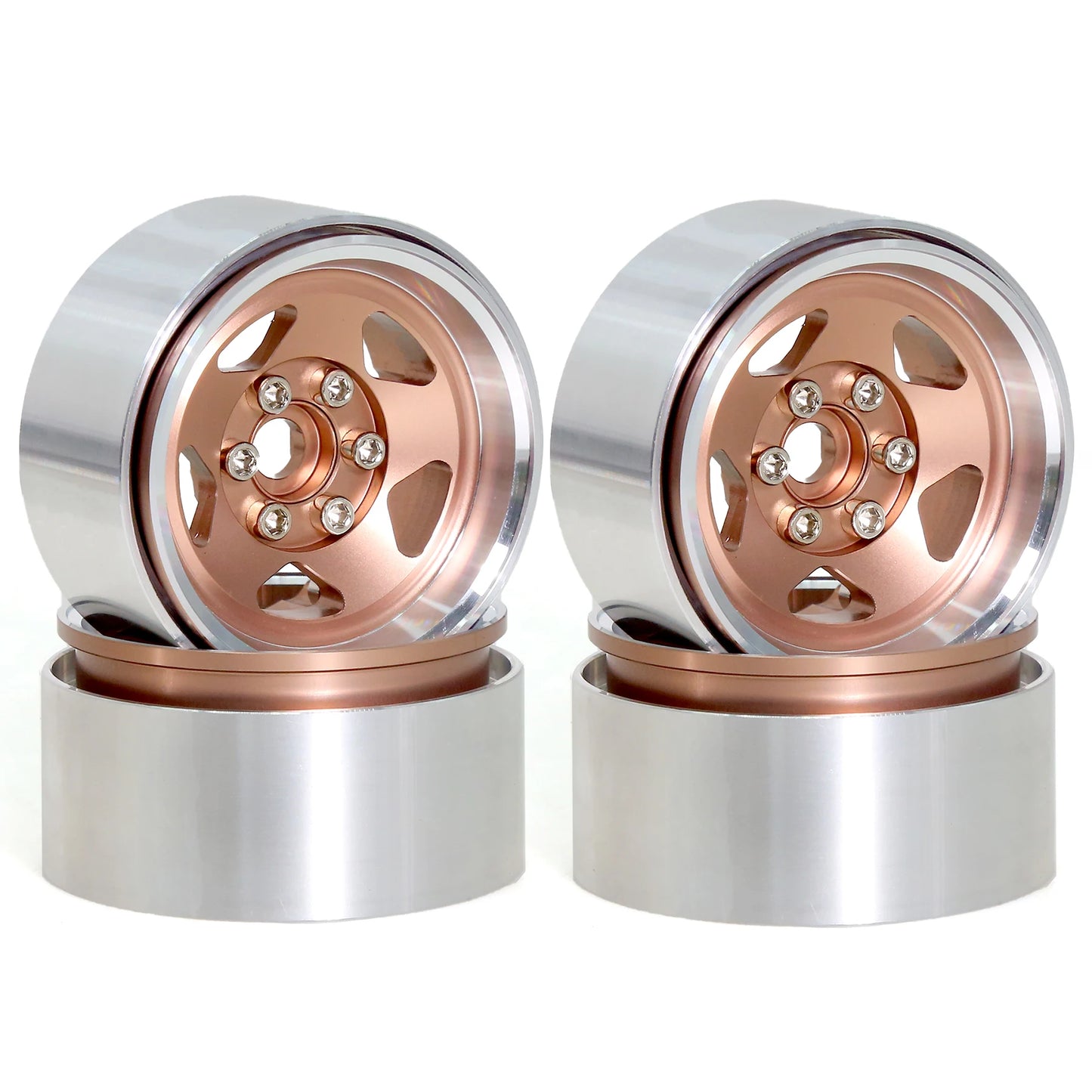 4pcs 1.9" Beadlock RC Wheel Rims for 1/10 Crawler SCX10 II III TRX4 D90 Set