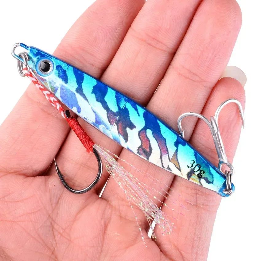 12pcs Pencil Bait Metal Casting Fixture 7/12/ 22/ 30/40/60g Shore Throwing Sea Bass Bait Sinking Artificial Bait Fishing Tackle