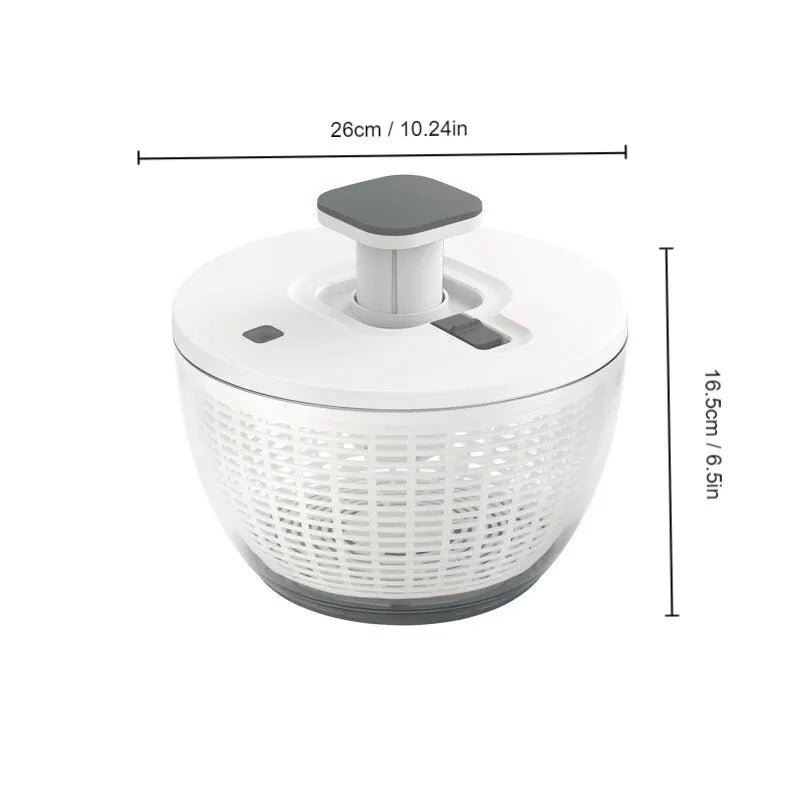 Press Type Vegetable Dehydrator Fruit Dryer Large Capacity Kitchen Salad Spinner