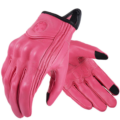 Suomy Vintage Goatskin Motorcycle Gloves Brown Retro Leather Summer Unisex