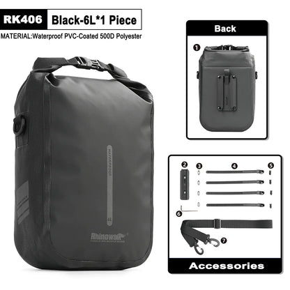 Rhinowalk Waterproof Bike Front Fork Bag Quick Release 4-6L Shoulder Storage Bag