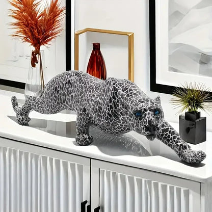 Resin Cheetah Leopard Statue Modern Panther Sculpture Home Office Decor Gift