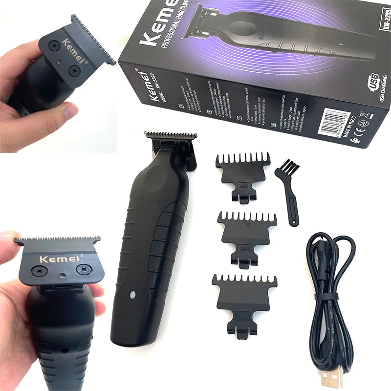 Kemei KM-2299 Hair Trimmer Cordless USB Rechargeable Professional Clipper