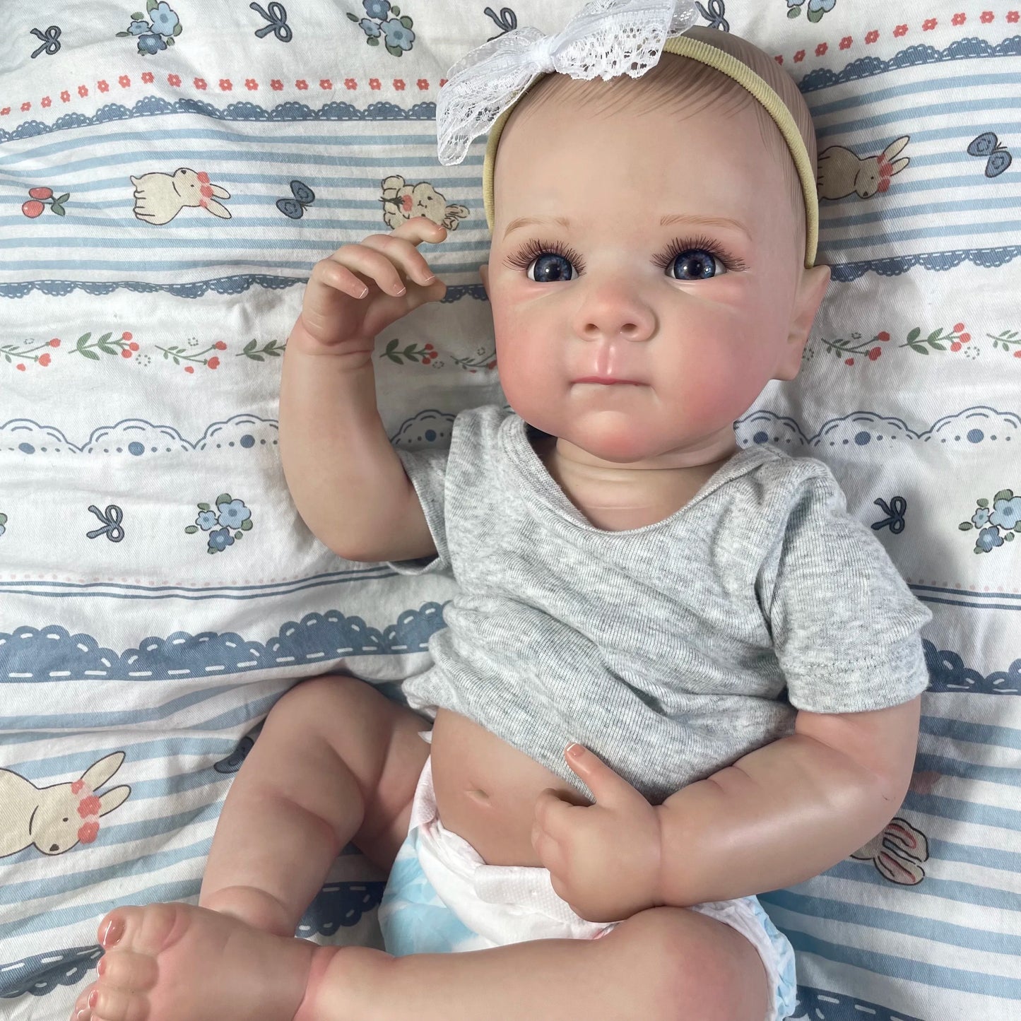 18" Reborn Baby Doll Bettie Full Body Vinyl Lifelike Painted Hair Girl Gift