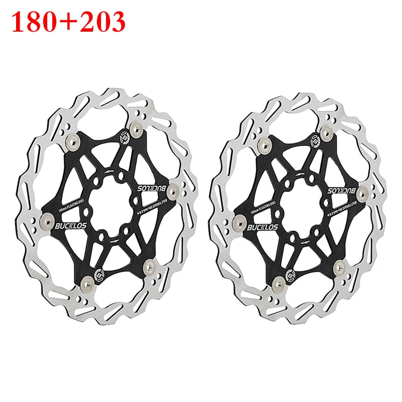 BUCKLOS MTB Floating Disc Brake Rotors 2pc 160mm 180mm 203mm Bicycle