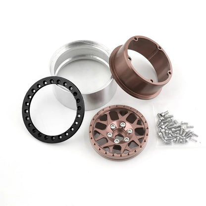 4pcs CNC Aluminum 2.2 Beadlock Wheel Rims for 1/10 RC Crawler SCX10 TRX4