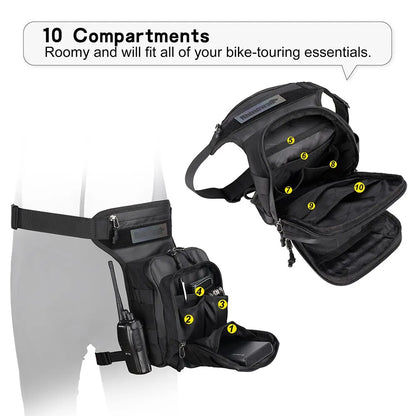 Motorcycle Leg Bag Waist Pack EVA Hard Shell Phone Holder Bum Bag