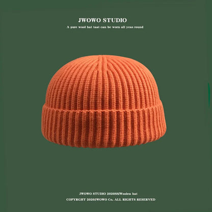 Winter Wool Knitted Beanie Hat Men Women Warm Cap Unisex Skull Cap