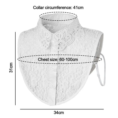 Shawl Wrap Lace Fake Collar Detachable Women Girls Lapel Half Shirt