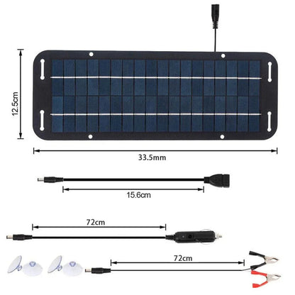 12V Solar Panel Trickle Battery Charger for Car Boat Van Portable