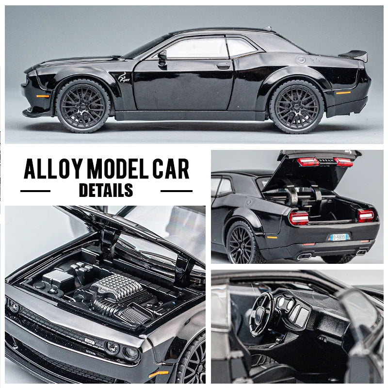 1:32 Simulation Dodge Challenger Helicat SRT Red Eye Alloy Cars Toy Diecasts Vehicles Metal Model Car Decoration Kids Gift Boy-EXPROTAS
