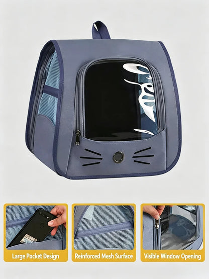 Breathable Travel Bag Carrier Backpack for Cats & Small Dogs Transparent