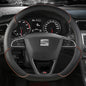 38cm Steering Wheel Cover Microfiber Leather Non-Slip Red Blue Beige Coffee
