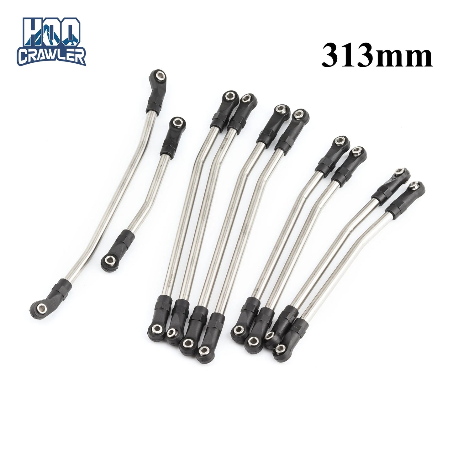 313/324mm Metal Upper Lower Link Set Plastic Rod Ends 1/10 RC Crawler SCX10 II