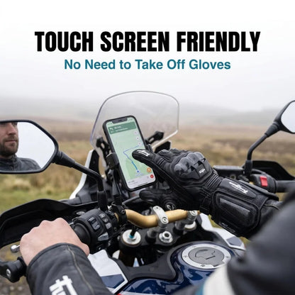 Motorcycle Gloves Touch Screen Leather Full Finger Racing Motocross for Men