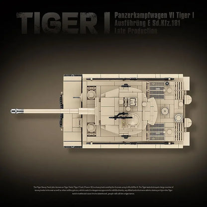 WW2 German Tiger I Heavy Tank Building Blocks Military Brick Model Toy Set
