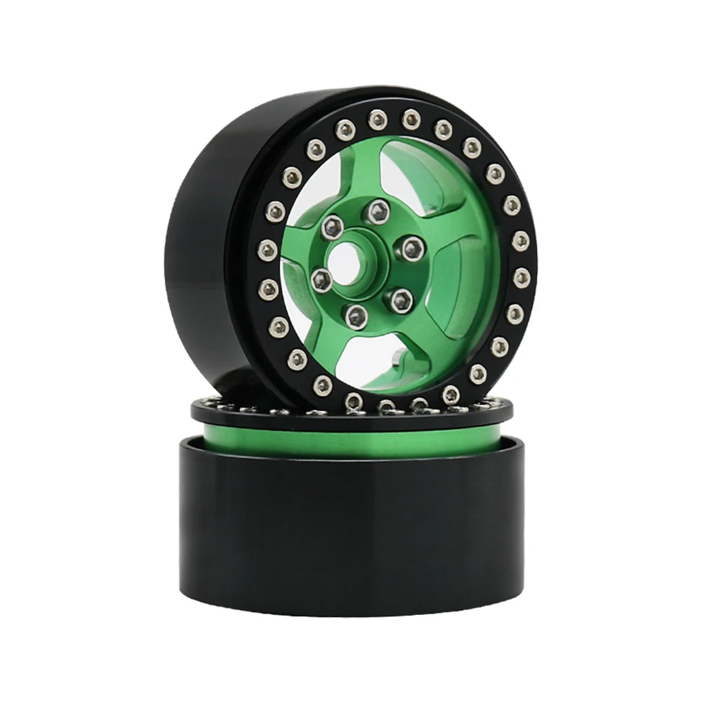 Universal 1/10 RC Crawler 1.9" Beadlock Wheels Aluminum 5-Spoke