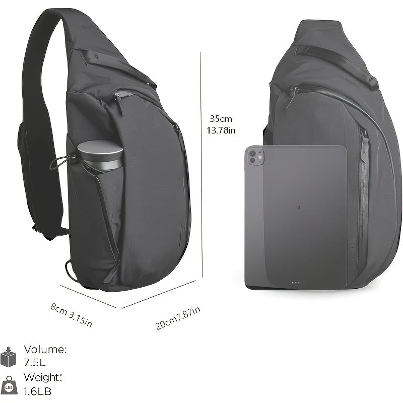 Shoulder Chest Bag 7.5L Crossbody Sling Backpack Fits 11" Tablet