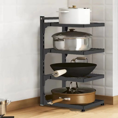 Kitchen Sink Storage Rack Adjustable Multi-Layer Pot Holder for Home Stovetop