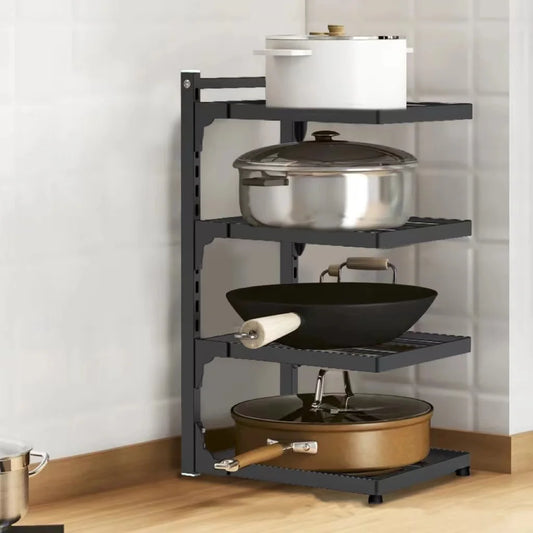 Kitchen Sink Storage Rack Adjustable Multi-Layer Pot Holder for Home Stovetop