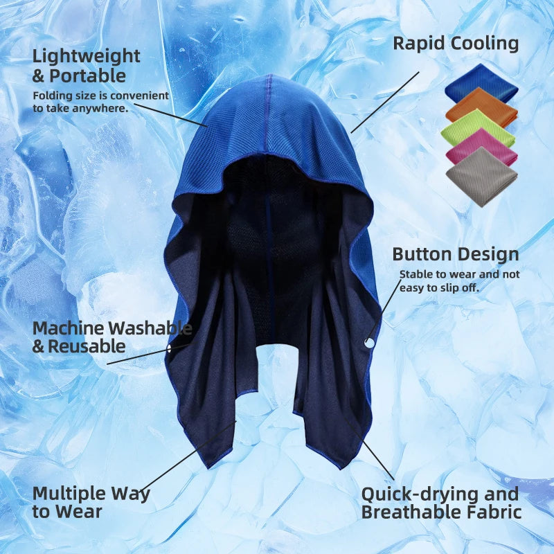 Cooling Hoodie Towel Evaporative Gym Sports Fitness Instant Cool Towel