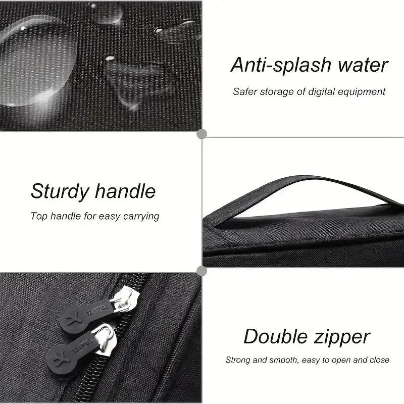 Digital Electronic Organizer Waterproof Portable USB Cable Storage Bag