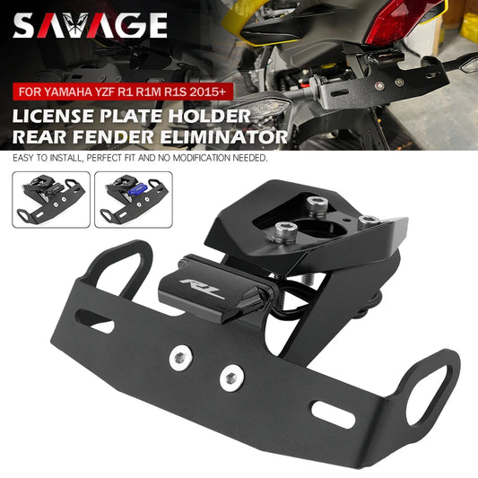 For Yamaha YZF R1 R1M R1S License Plate Holder LED Light Tail Tidy 2015-2024