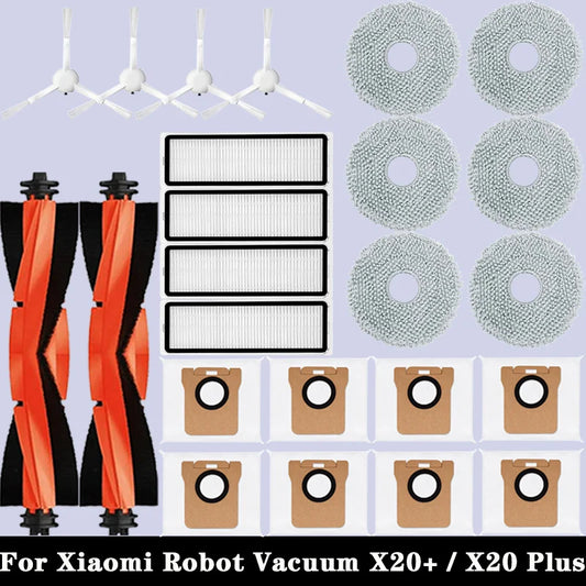 Main Side Brush for Xiaomi Robot Vacuum X20 Plus Parts Filter Dust Bag