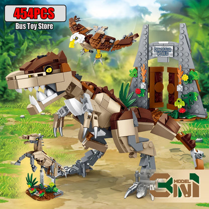 939pcs T-Rex & Triceratops Dinosaur Building Blocks Set Kids Boys Craft Toy Gift