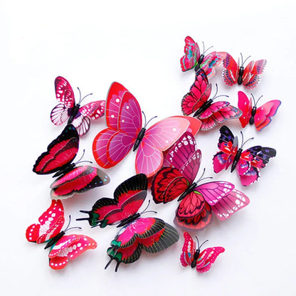 12Pcs 3D Butterfly Wall Stickers Decor for Kids Room Home Art