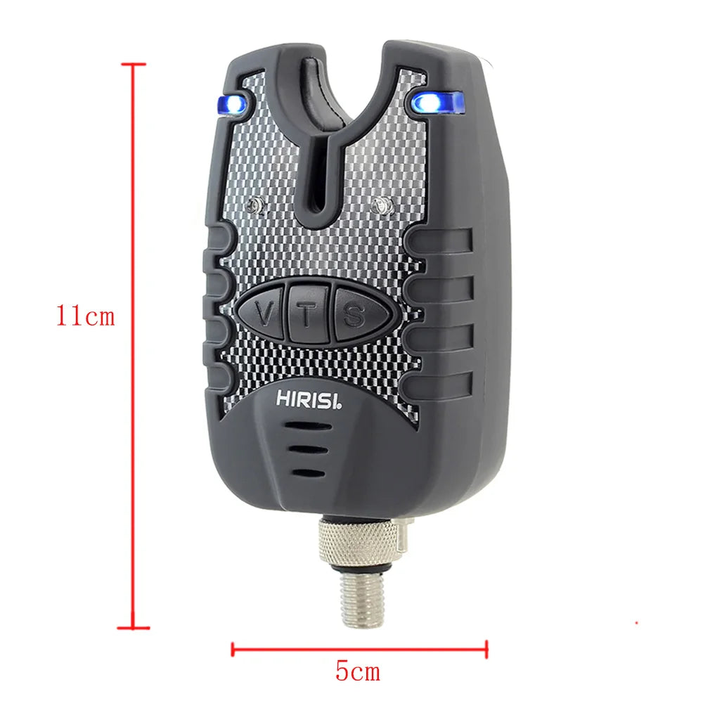 Hirisi 3 Carp Fishing Bite Alarm and Swinger Set Water Resistant Blue LED Fishing Swingers Fish Bite Indicator-EXPROTAS