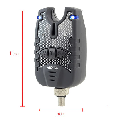 Hirisi 3 Carp Fishing Bite Alarm and Swinger Set Water Resistant Blue LED Fishing Swingers Fish Bite Indicator-EXPROTAS