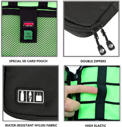 Cable Organizer Storage Bag Travel Case for USB Cables Earphones Power Bank SD