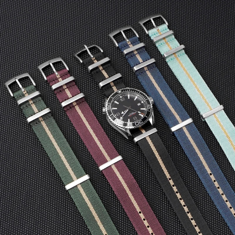 Nylon Watch Strap 24mm for Omega Seiko Mens Canvas Sport Band
