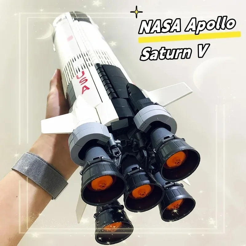 The Apollo Saturn V 92176 100Cm Space Rocket Building Blocks Bricks Educational Kids Adults Toys Christmas Birthday Gifts 21309-EXPROTAS