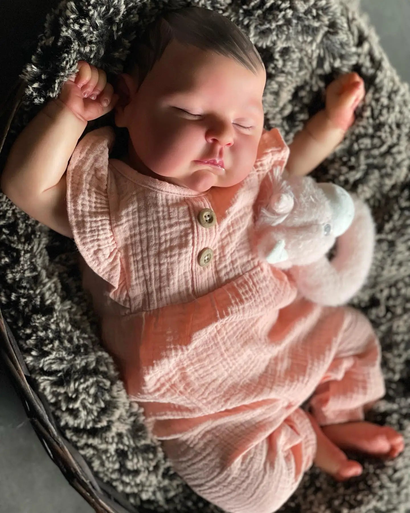 NPK 50CM Soft Body Baby Girl Reborn Peaches Doll with 3D Skin Multiple Layers Painting with Hand painted hair Doll-EXPROTAS