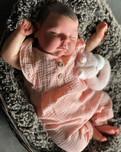 NPK 50CM Soft Body Baby Girl Reborn Peaches Doll with 3D Skin Multiple Layers Painting with Hand painted hair Doll-EXPROTAS
