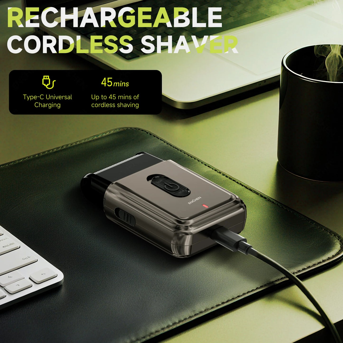 Compact Foil Shaver with Pop-up Trimmer Type-C Charging 7000RPM Men