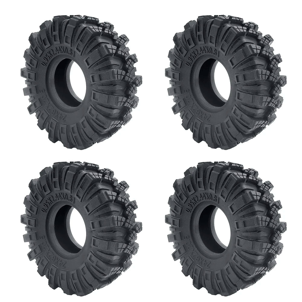 YEAHRUN 4Pcs 1.0inch Soft Rubber Wheel Tires 50/54/58/62/64/65mm for TRX-4M 1/18 Axial SCX24 1/24 RC Crawler Car Upgrade Parts-EXPROTAS