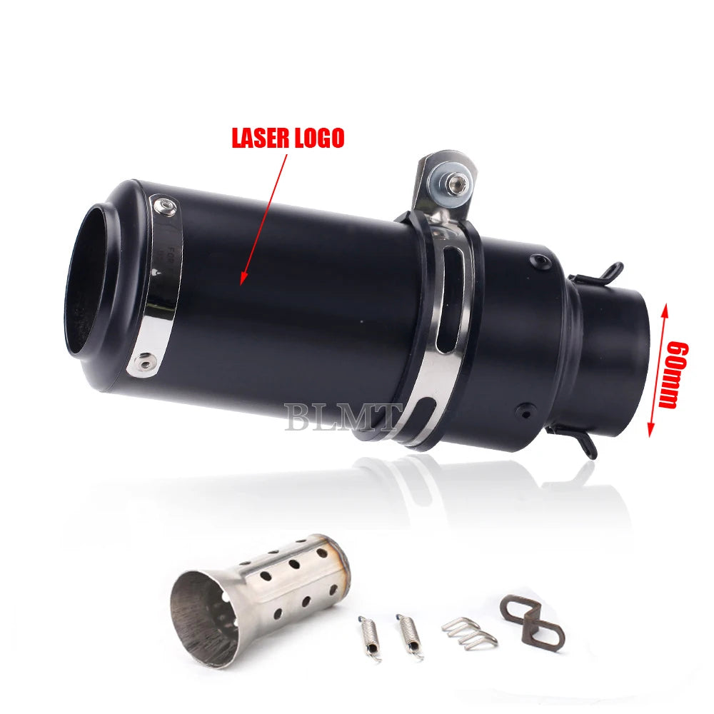 Universal Stainless Steel Slip-On Exhaust Muffler Carbon Look with DB Killer 51-60mm