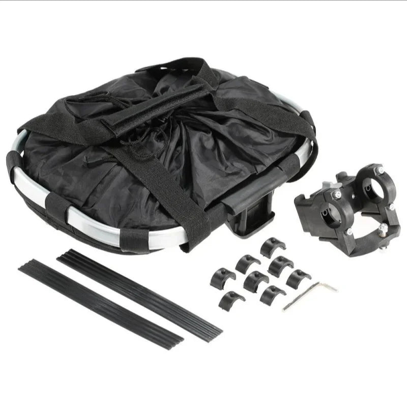 2-in-1 Bike Front Basket Pet Carrier Handlebar Bag Foldable 5KG Load MTB