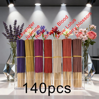 140 Incense Sticks Set with 20 Sticks Each - Rose, Lavender, Sandalwood