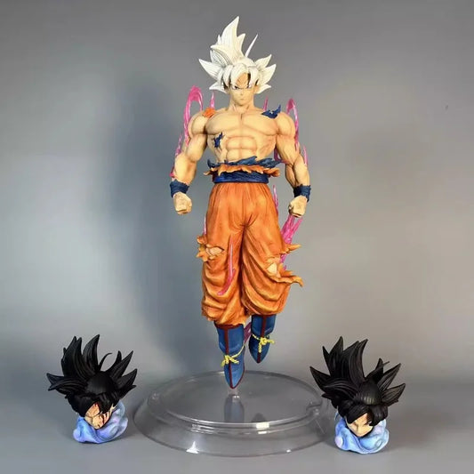 35cm Dragon Ball Goku Kakarot Figure 3 Heads Vegeta Anime PVC Statue Model Gift
