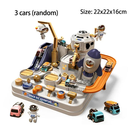 Racing Rail Car Model Educational Toys Children Track Adventure Game Brain Mechanical Interactive Train Animals Space Rocket Toy-EXPROTAS
