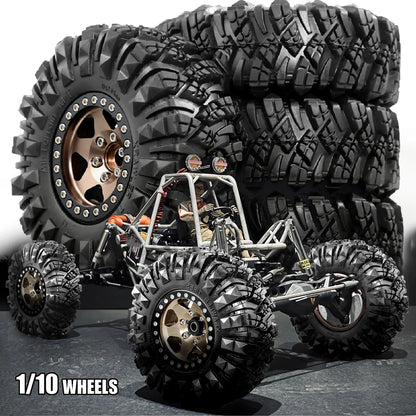 4Pcs RC Crawler Wheel Beadlock Metal Rim Tyres 1.9" for Axial TRX-4