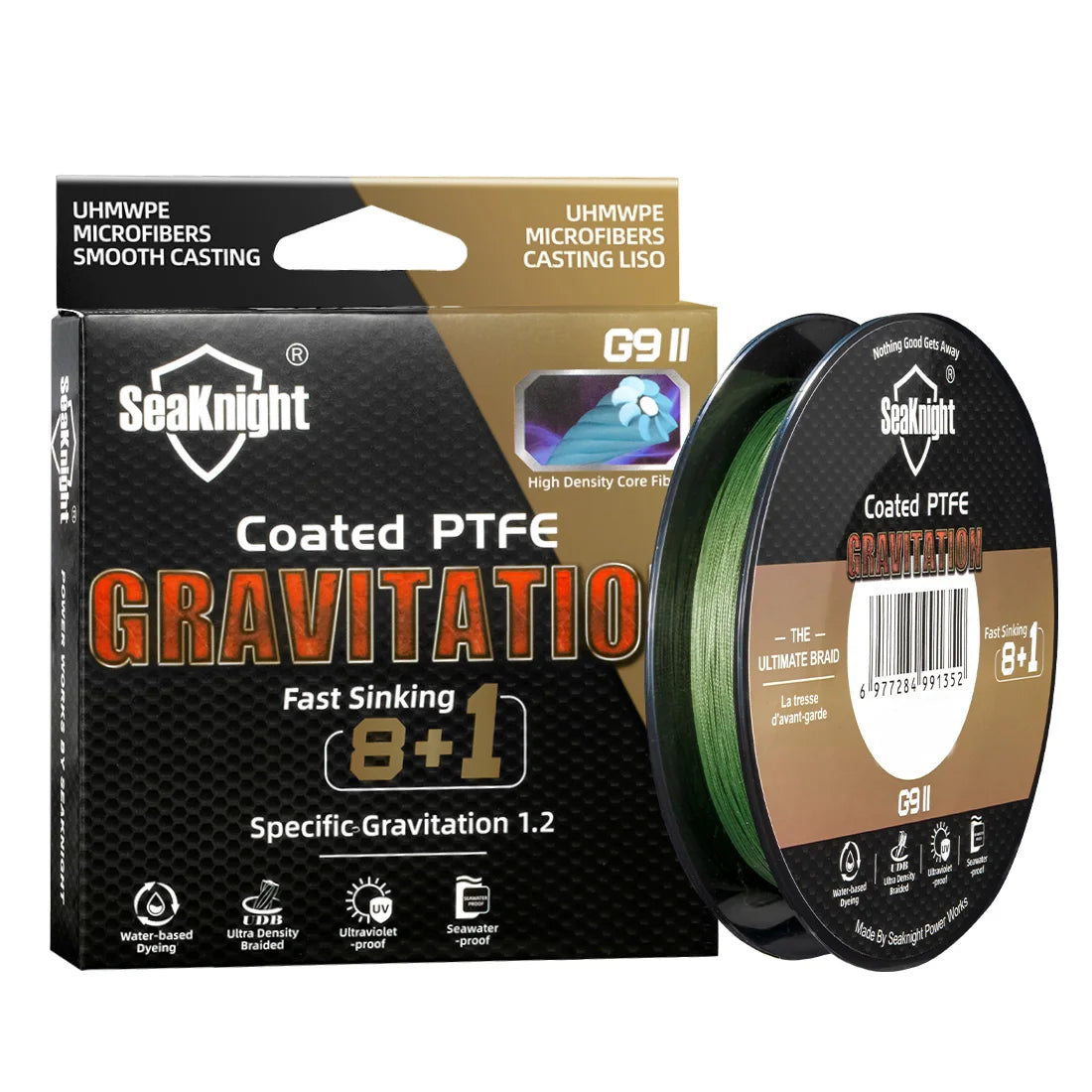 SeaKnight Gravitation G9 II Sinking Braided Fishing Line 150m/300m PTFE UV Resistant