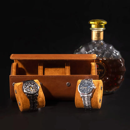 Leather Watch Case for Travel - Classic Rectangle Design, 1 Slot