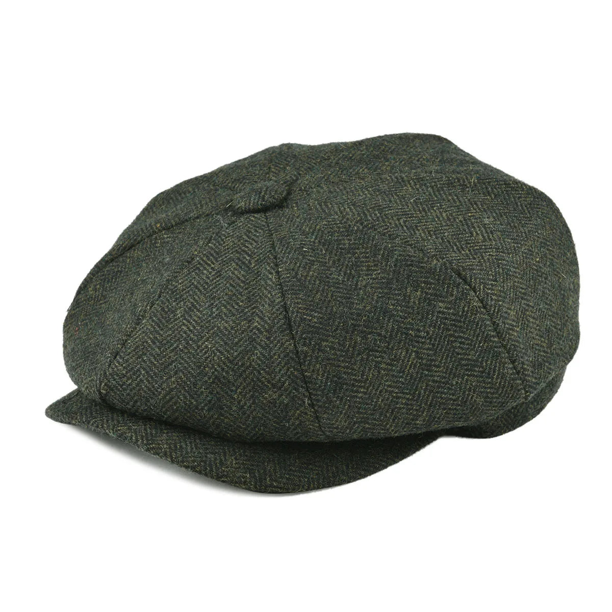 Wool Tweed Newsboy Cap Herringbone Vintage Men Gatsby Flat Hat