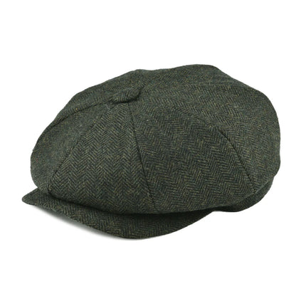 Wool Tweed Newsboy Cap Herringbone Vintage Men Gatsby Flat Hat
